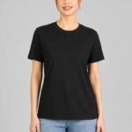 Black Plain Half Sleeve women T-Shirt