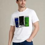 Half Sleeve White printed Tshirts Mens