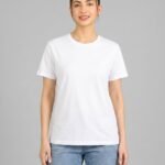 White Plain Half Sleeve T-Shirt For women