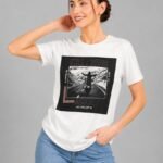 white Stylish Printed Half Sleeve T-Shirts For women