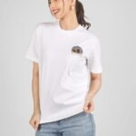 White Stylish Printed Half Sleeve T-Shirt