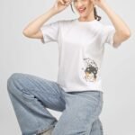 White Printed Half Sleeve T-Shirt