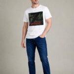 Mens White printed trendy Tshirts Half Sleeve