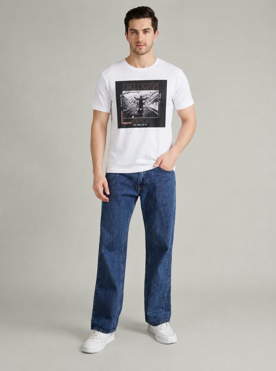 WhatsApp Image 2026-05-17 at 8.41.40 PM Mens White printed Tshirts Half Sleeve - Image 1