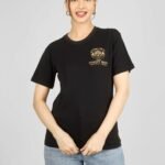 Black Stylish Printed Half Sleeve T-Shirts For women