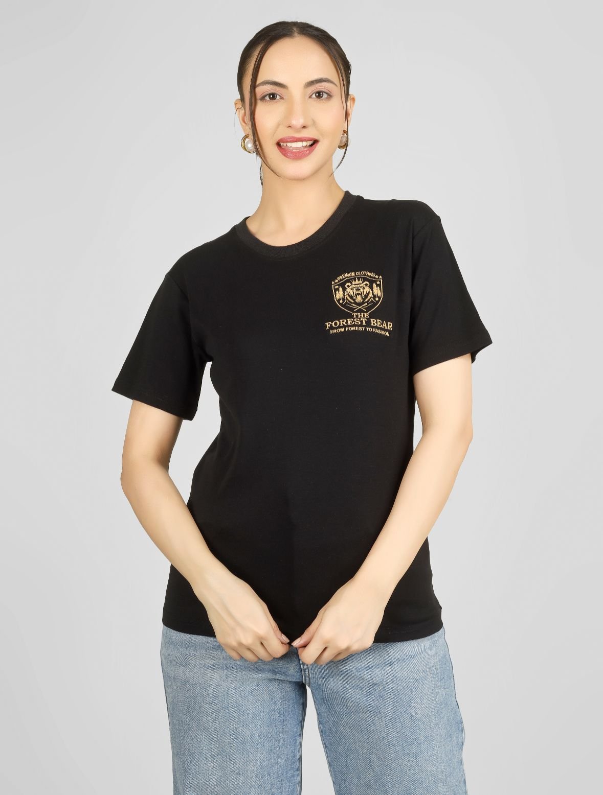 WhatsApp Image 2026-07-10 at 5.17.36 PM (5) Black Stylish Printed Half Sleeve T-Shirts For women - Image 1